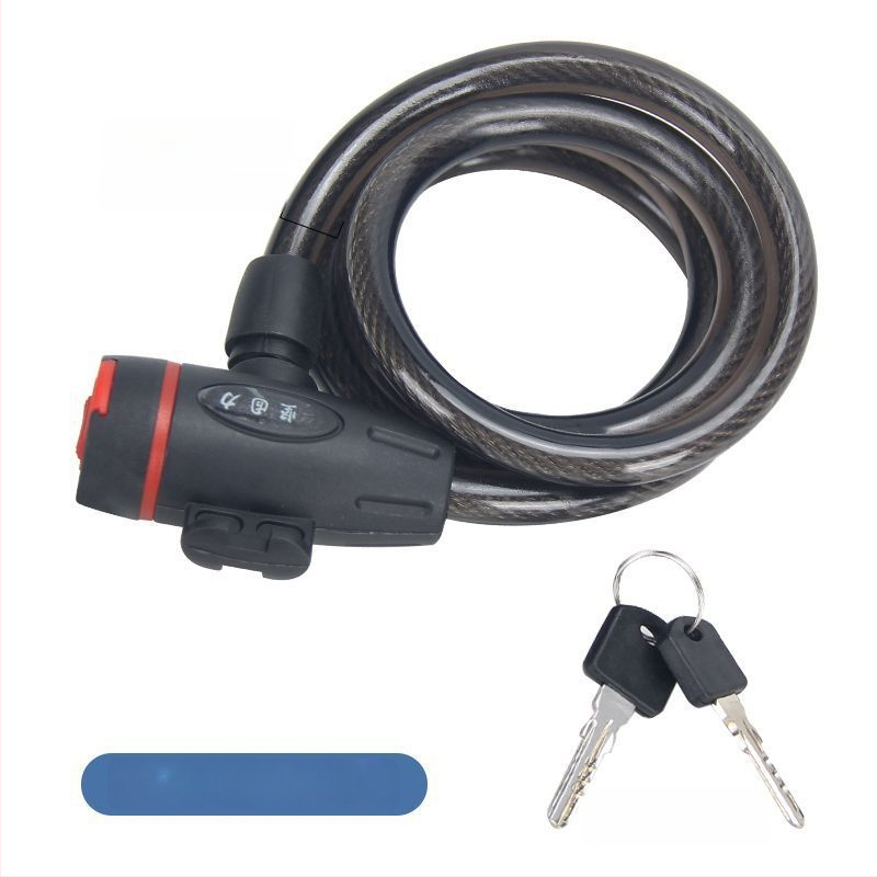 Dviračio kabelinis užraktas su plieno vielos apvalkalu, modelis 2280, svoris 1,3 kg, daugiafunkcis