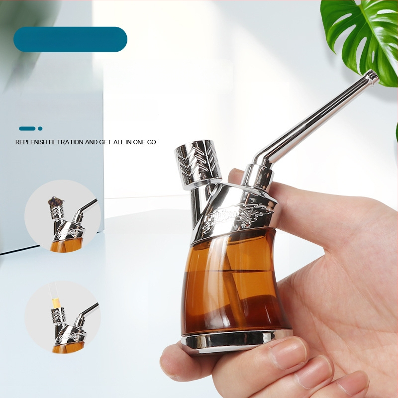 Hookah dubultās lietošanas ar caurspīdīgu daudzfiltru sistēmu, plastmasas korpuss, moderns japāņu minimalistiskais dizains