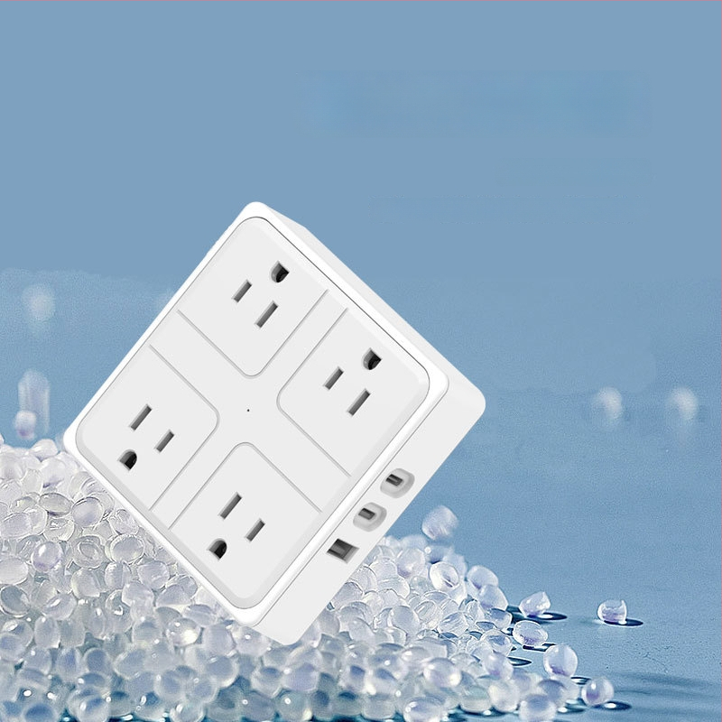 ASV standarta gudrā barošanas lenta ar USB-C pieslēgvietu, 10A, 100-250VAC, ugunsizturīgs PC korpuss, vara vadītāji