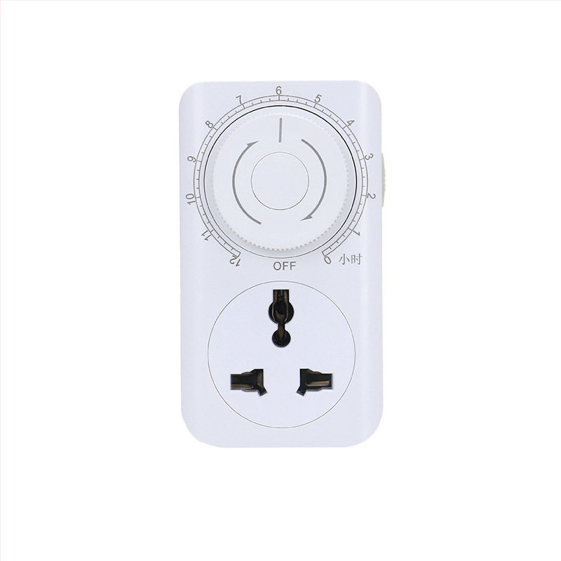 12 valandų laikmačio lizdas su įžeminimu, universalus lizdas, įkrovimo apsauga ir jungiklis