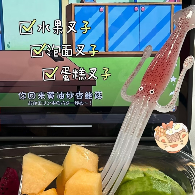 Makaronų šakutė iš dervos, japonų stiliuje, rankų darbo, vienos dalies konstrukcija, pritaikoma