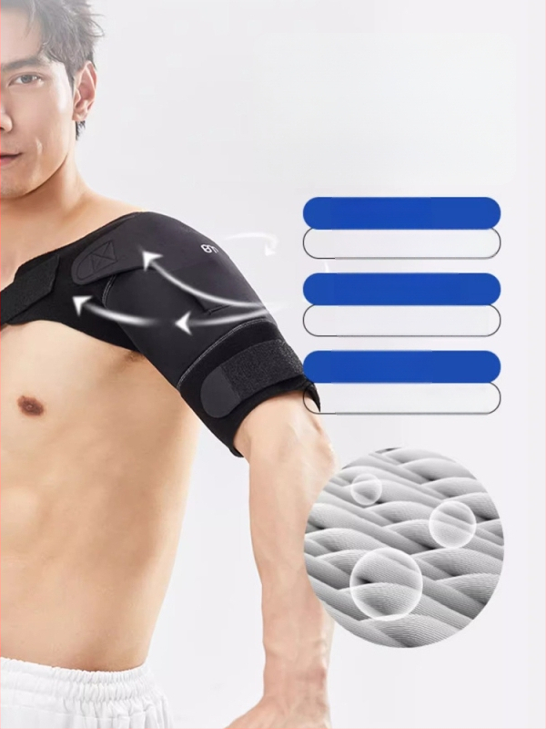 Kompresinės sportinės pečių pagalvėlės suaugusiems, iš poliesterio pluošto, stabilizuojantis apsauginis peties diržas visoms sporto šakoms