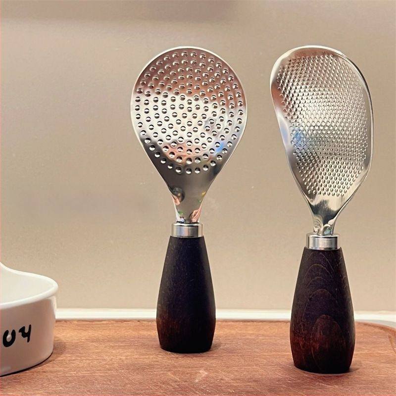 Ryžių šaukštas su medine rankena ir nerūdijančio plieno galvute, vertikalus stovelis, atsparus aukštoms temperatūroms, tinkamas elektriniam ryžių virimo puodui