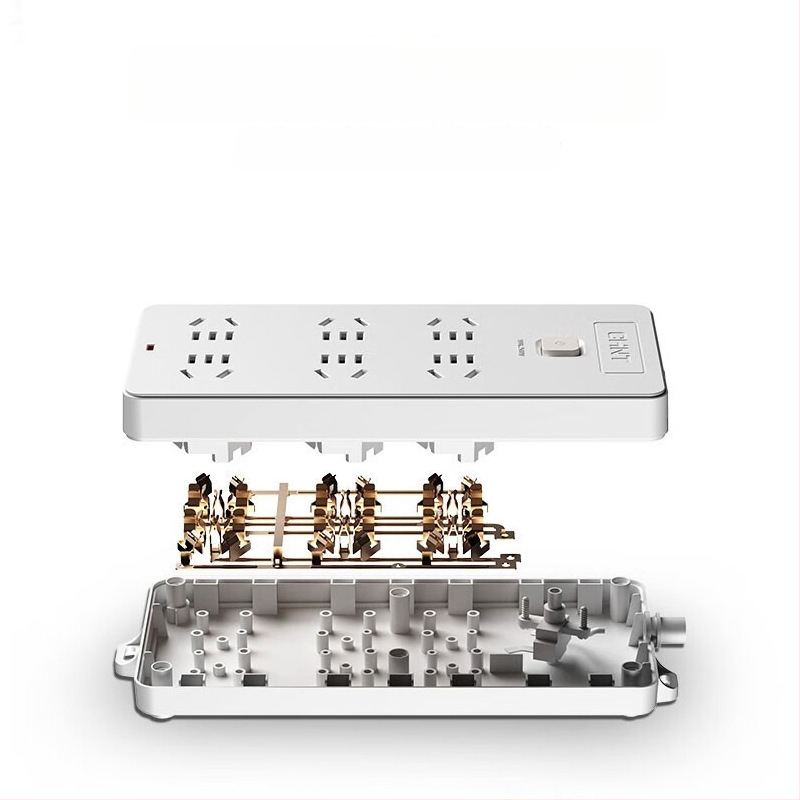 CHNT maitinimo juostelė su 4 kištukiniais lizdais ir 5 skylėmis, 5 m kabelis, AC 220-240V, naujasis nacionalinis standartas