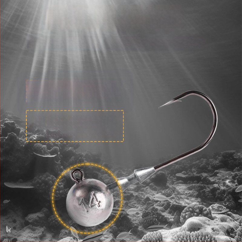 Svina galvas āķis ar zobiem, 50 gab. kastē, piemērots upēm, ezeriem un rezervuāriem — Thousand Carp Lai