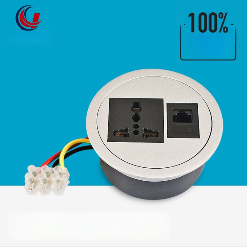 Stalo daugiafunkcinė kištukų dėžutė – apvalus dizainas