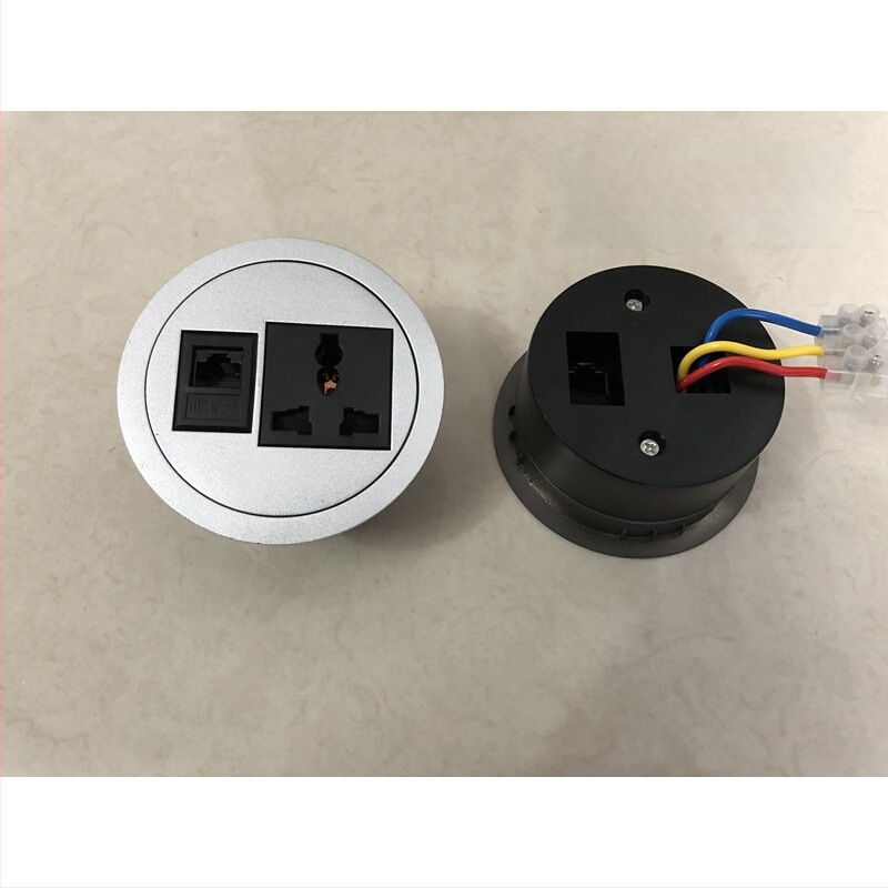 Stalo daugiafunkcinė kištukų dėžutė – apvalus dizainas