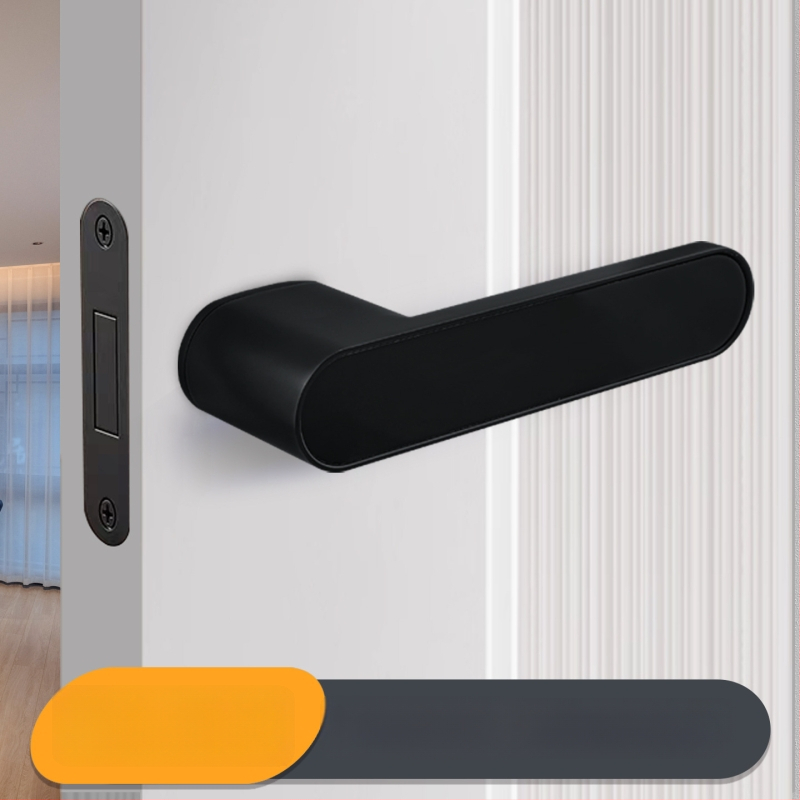 Miegamojo durų rankenos spyna, Jiajixing H03, aliuminis, šiuolaikinis minimalistinis stilius, vidaus medinėms durims