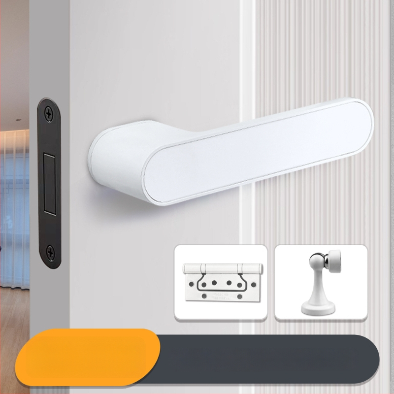 Miegamojo durų rankenos spyna, Jiajixing H03, aliuminis, šiuolaikinis minimalistinis stilius, vidaus medinėms durims