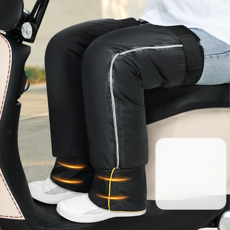 Kojų apsauga elektriniams motociklams – žieminė vėjo ir šalčio apsauga, dengia kelį ir čiurną