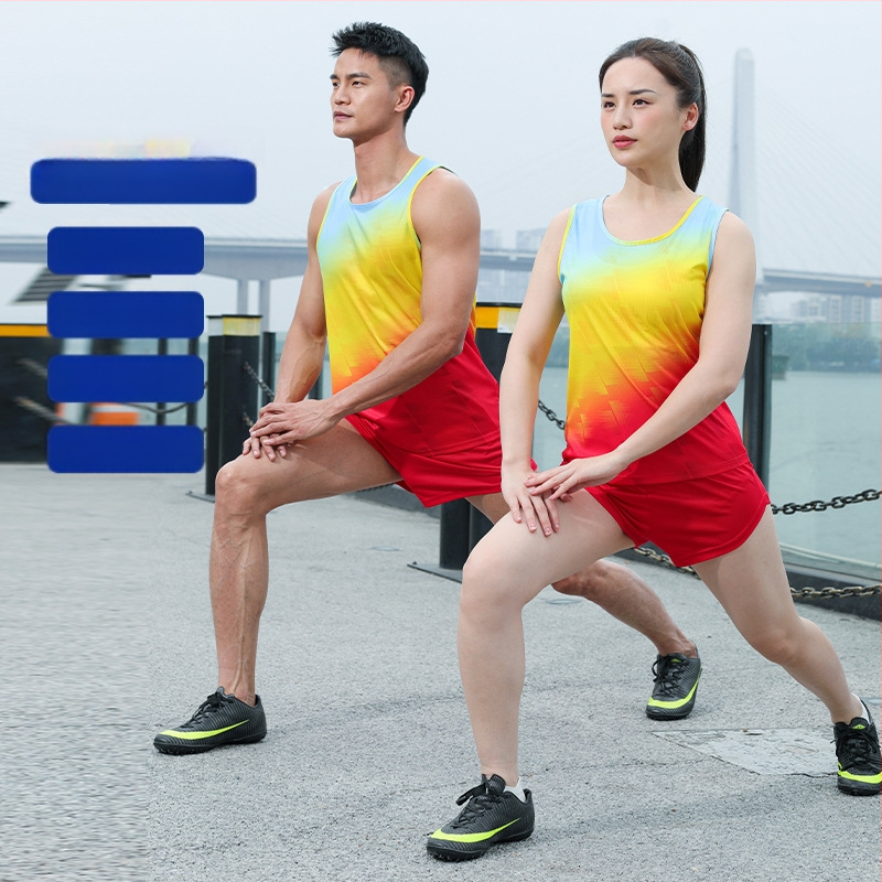 Labai lengvas unisex sprint liemenė ir atletikos treniruočių komplektas, greitai džiūstantis poliesteris 100%, pamušalas poliesterio pluoštu, suaugusiems