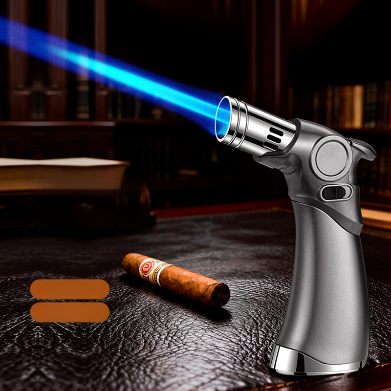 Trīs liesmas vēja izturīgs aizdedzinātājs cigārām un āra grilēšanai, butāna degviela, metāla korpuss