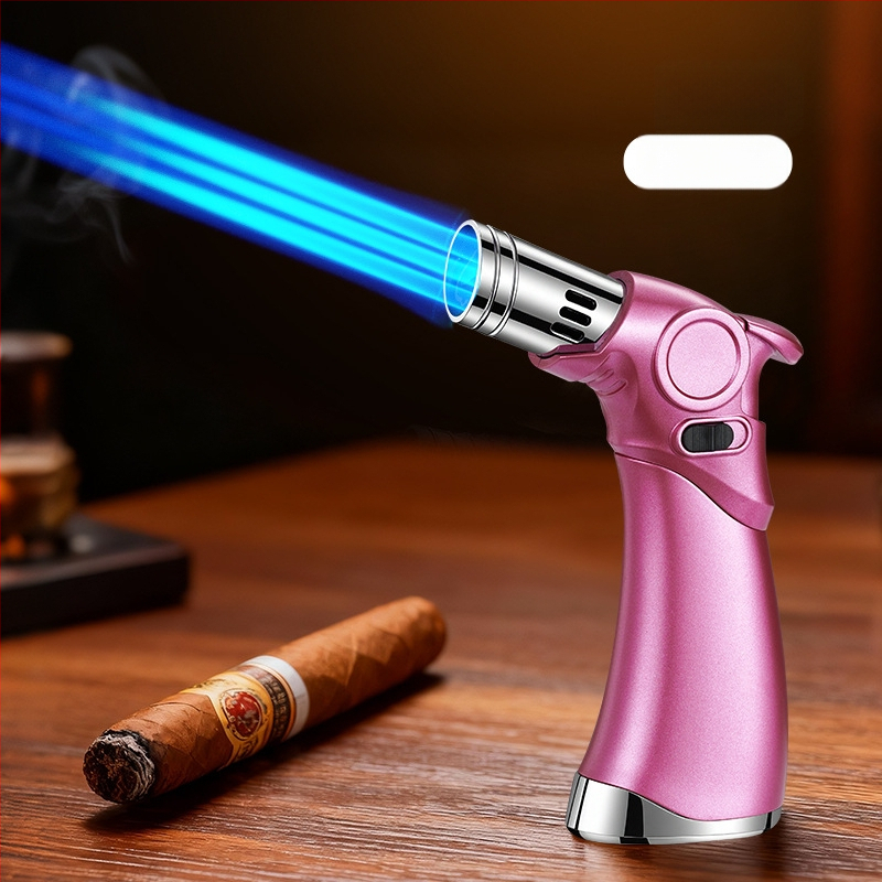 Trīs liesmas vēja izturīgs aizdedzinātājs cigārām un āra grilēšanai, butāna degviela, metāla korpuss