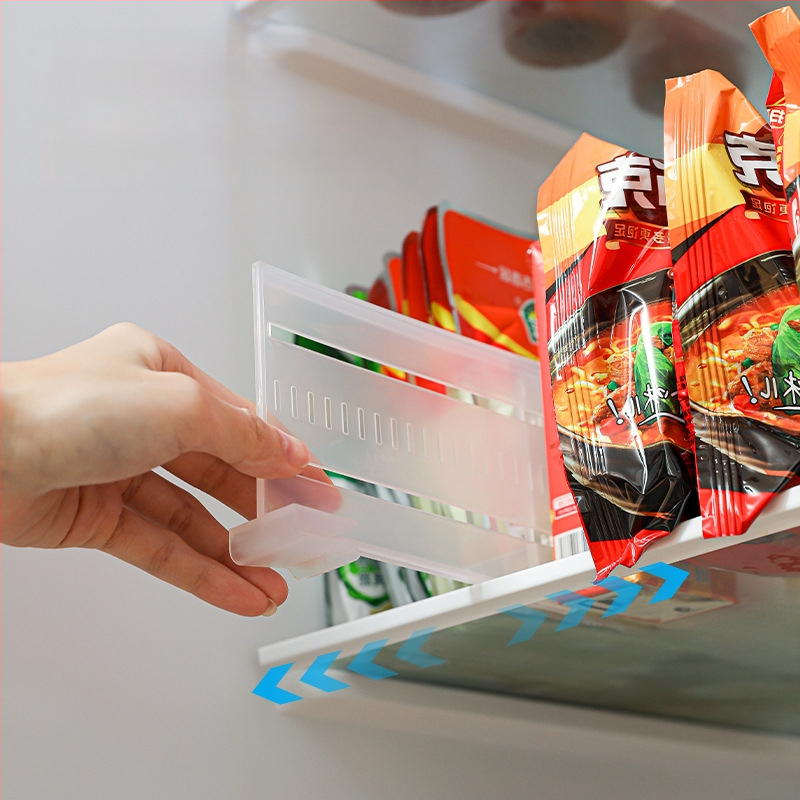 Säädetav külmiku eralduspaneel klipsiga, plastist köögikorraldaja