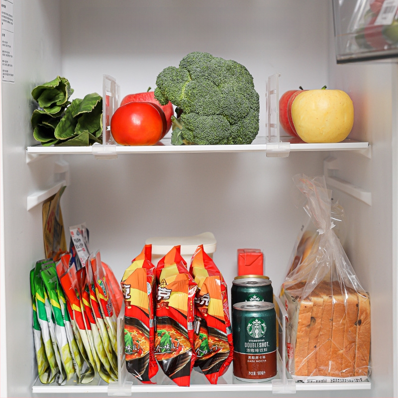 Säädetav külmiku eralduspaneel klipsiga, plastist köögikorraldaja