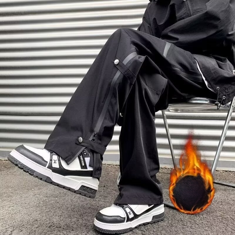 Vīriešu āra ūdensnecaurlaidīgas kalnu bikses, taisa piegrieze, vidējā josta, ar jostu, auklas aizdare