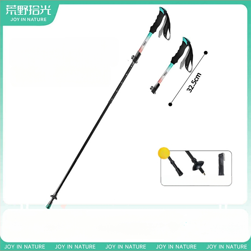 3K anglies pluošto žygio lazda, trijų dalių teleskopinė, ultralekva, EVA rankena, 174 g