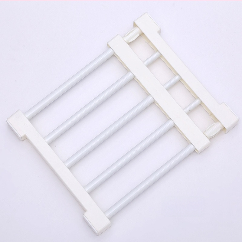 Laienev garderoobi ladustamise riiul koos eraldustega, naelu- ja liimivaba, laiendatav kappide ja vannitoa korraldamiseks; Materjal: ABS + süsinusteras; Paigaldus: püsti; Stiil: loominguline; 1 kiht