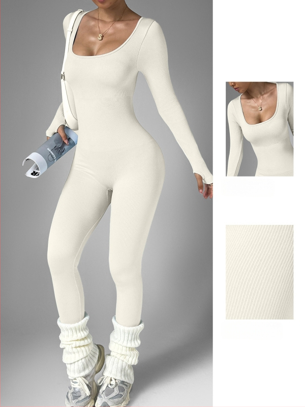 Moterų ilgomis rankovėmis jogos bodis, greitas džiūvimas, drėgmės šalinimas, 90% nailonas + 10% spandekso, be liemenėlės įdėklo, 2025 m. ruduo