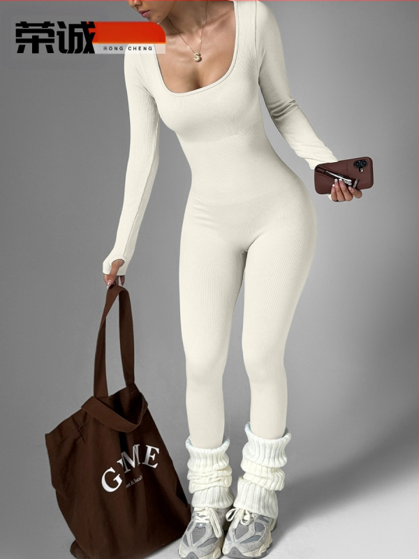 Moterų ilgomis rankovėmis jogos bodis, greitas džiūvimas, drėgmės šalinimas, 90% nailonas + 10% spandekso, be liemenėlės įdėklo, 2025 m. ruduo