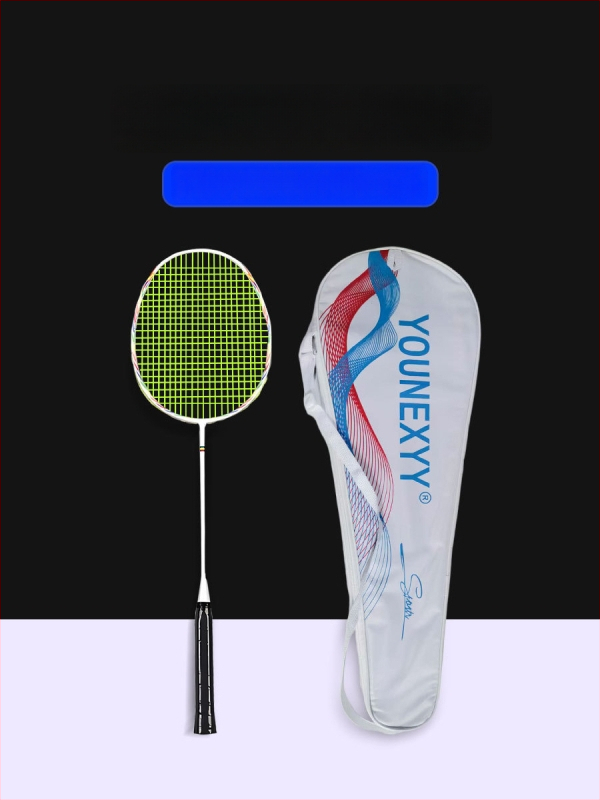 Badmintono raketės treniruočių komplektas pradedantiesiems – visiškai anglies pluošto, ultra lengvas, 80–84 g, 4U, rankenos storis G5, tiesus šūvis