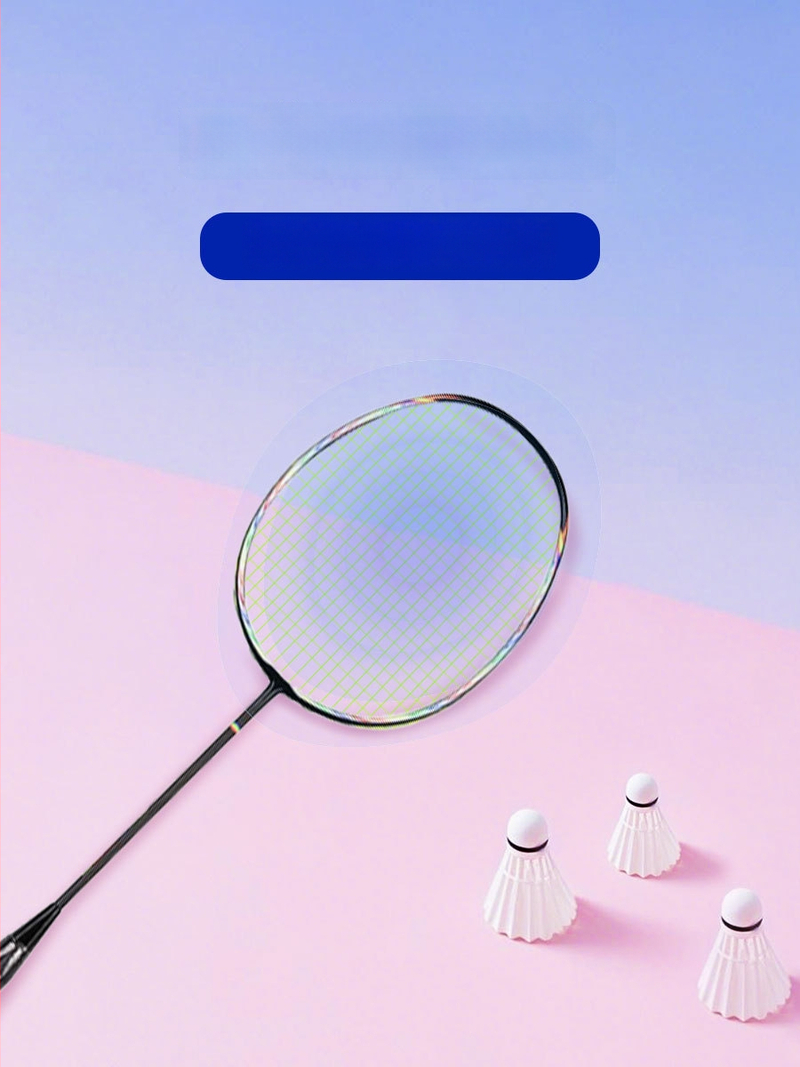 Badmintono raketės treniruočių komplektas pradedantiesiems – visiškai anglies pluošto, ultra lengvas, 80–84 g, 4U, rankenos storis G5, tiesus šūvis