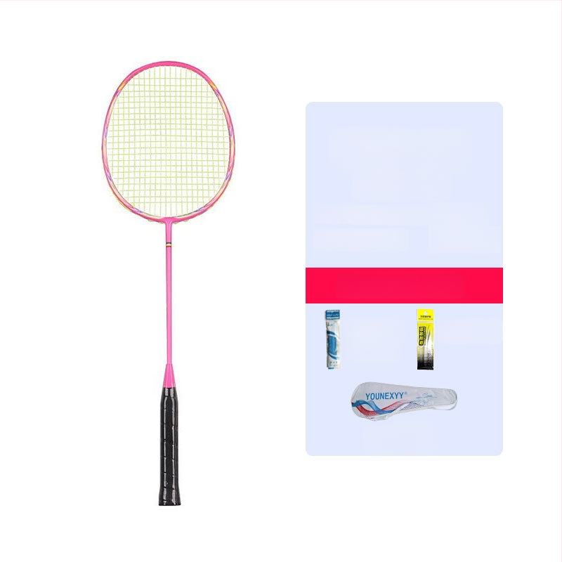 Badmintono raketės treniruočių komplektas pradedantiesiems – visiškai anglies pluošto, ultra lengvas, 80–84 g, 4U, rankenos storis G5, tiesus šūvis