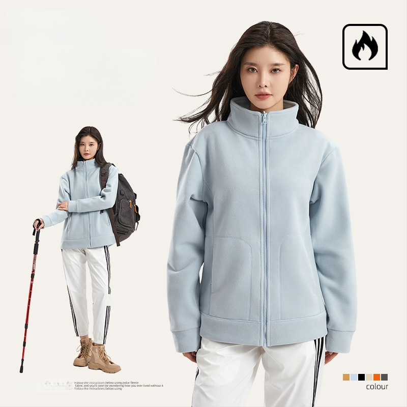 Unisex poliar fleecinė striukė su aukšta apykakle, dvipusis dizainas, sustiprinta šiluma, lauko veikloms