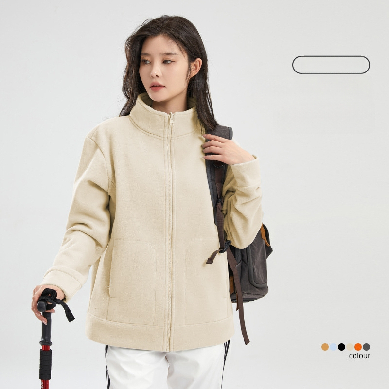 Unisex poliar fleecinė striukė su aukšta apykakle, dvipusis dizainas, sustiprinta šiluma, lauko veikloms