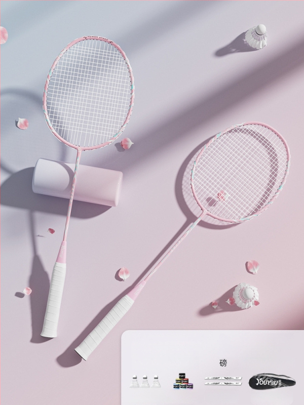 Youyou badminton raketė su anglies pluošto rėmu, svoris 95-100 g, rankenos storis G2, vidutinio kietumo raketės strypas, logotipo spausdinimas galimas, pritaikymas