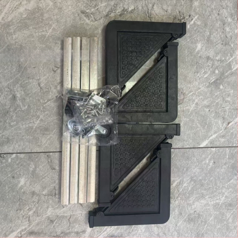 Nerūsējošā tērauda veļas mazgājamās bāze ar universālo riteņa stiprinājumu – pretslīdējoša, regulējama, pārvietojama – piemērota pilnīgi automatizētām veļas mazgājamām mašīnām