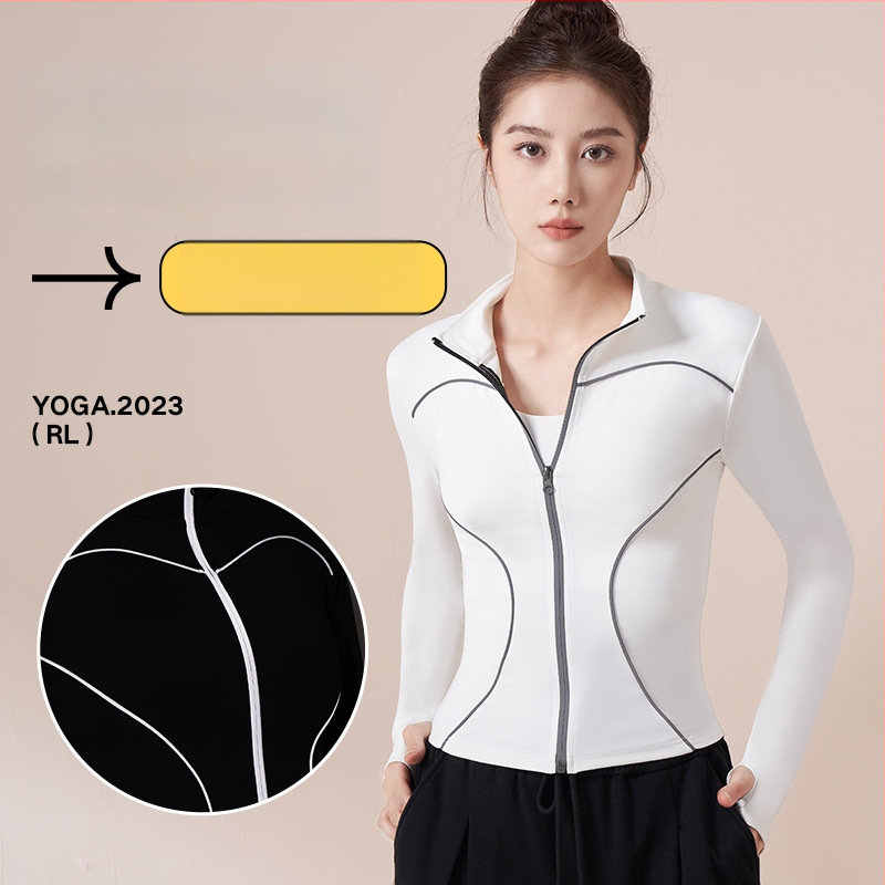 Moteriška atšvaitinė bėgimo striukė su stovinčia apykakle, ilgomis rankovėmis, linijų raštas, poliesterio-spandekso mišinys