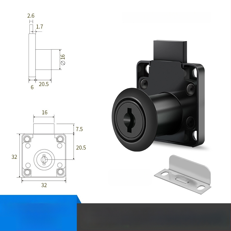 Kontorilaua sahtlilukk, tsingisulam, CTS mudel, mõeldud sahtlitele, kaasaegne minimalistlik stiil