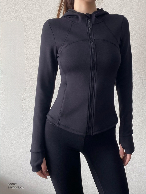 Moteriška kapuciuota sportinė striukė rudenį — ilgomis rankovėmis, 50% medvilnė