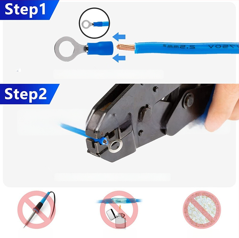 Set od 1280 predizoliranih crimp terminala u kutiji, međupoveznik; materijal: Tool Steel
