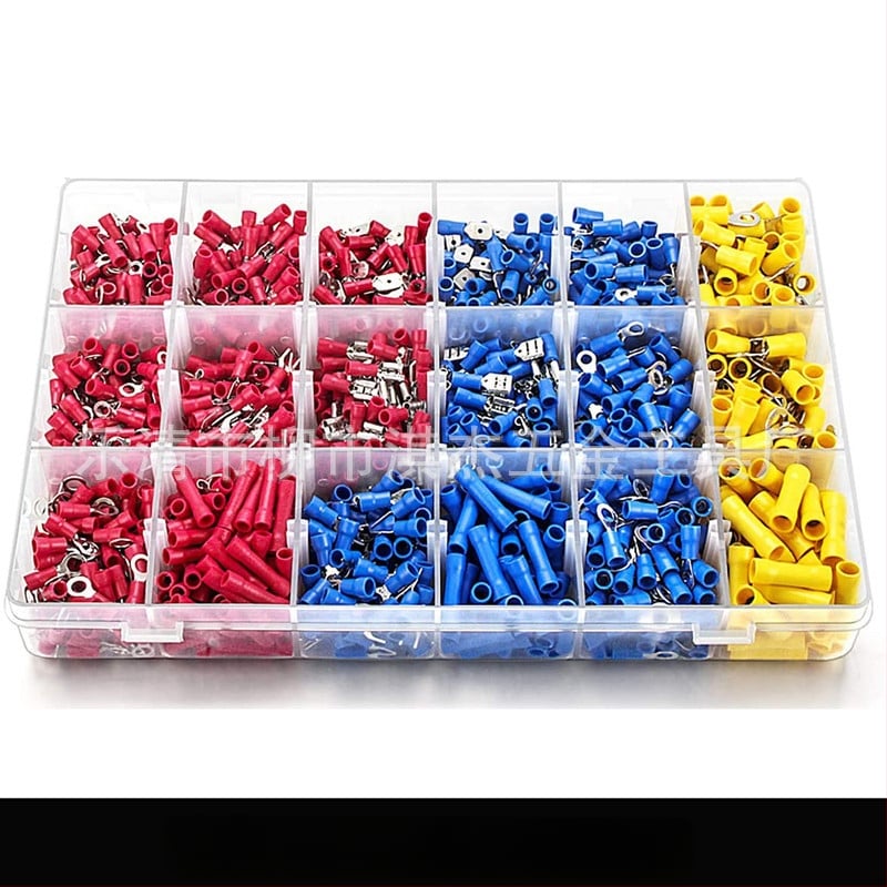Set od 1280 predizoliranih crimp terminala u kutiji, međupoveznik; materijal: Tool Steel