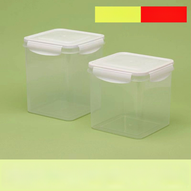Plastikinė kvadratinė laikymo dėžė maistui ir grūdams, sluoksniuojama, talpa 501–800 ml