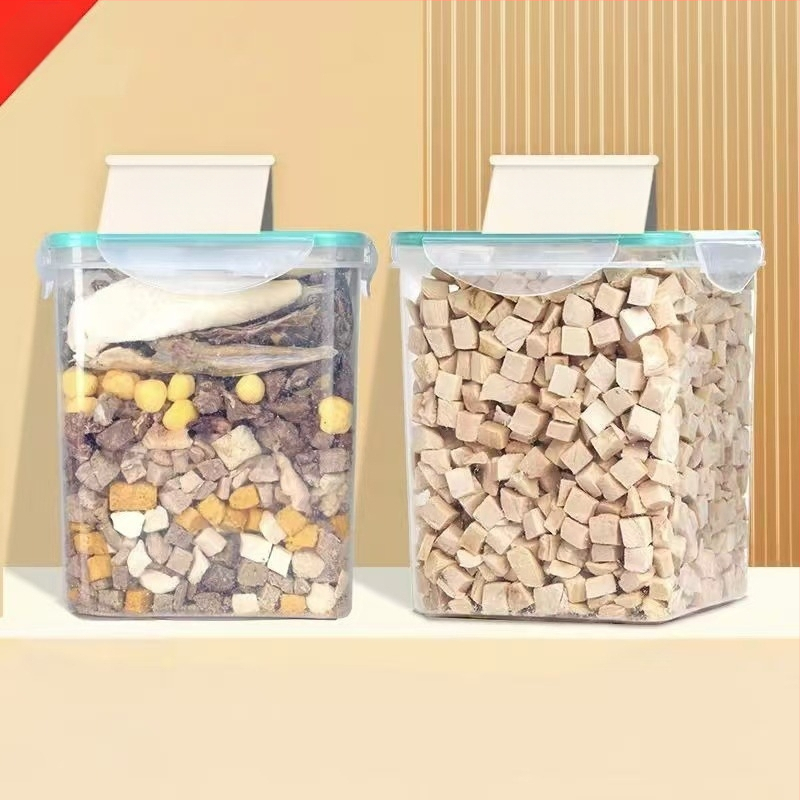 Plastikinė kvadratinė laikymo dėžė maistui ir grūdams, sluoksniuojama, talpa 501–800 ml