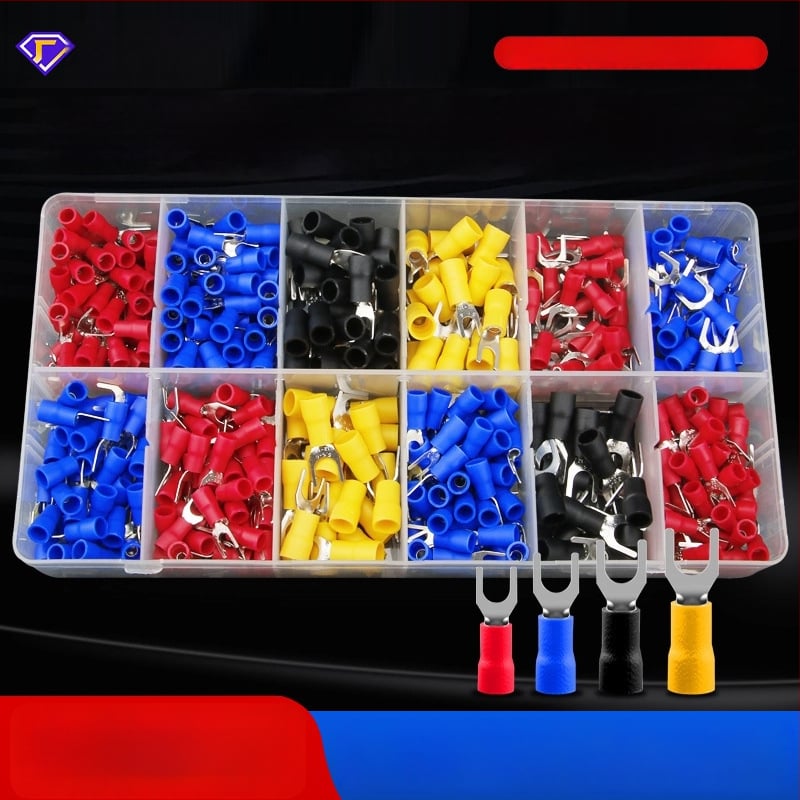 SV terminálový súbor s boxom – typ vidličky, predizolované crimp terminály, profesionálne použitie