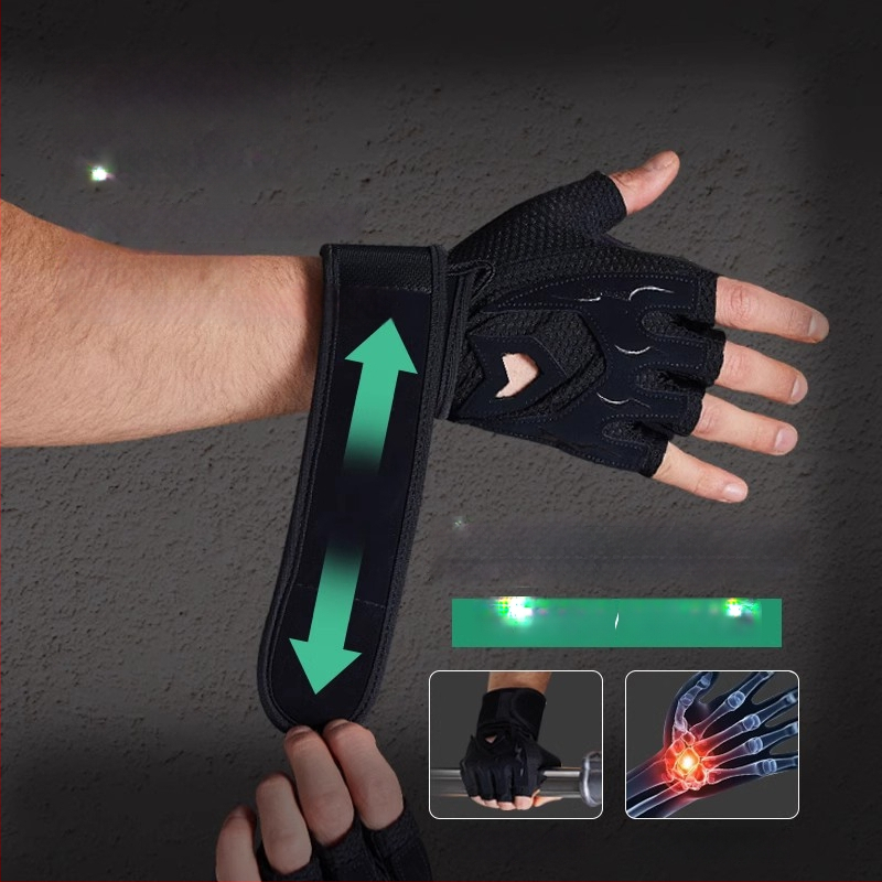 Fitneso pirštinės vyrams ir moterims, neslystantis delno apsauga, dalinai pirštų treniruočių pirštinės, tinkamos Deadlift ir bench press (Prekės ženklas Endurance; Medžiagos: 55% nailonas, 15% spandeksas, 8% Lycra, 8% poliuretanas, 14% poliesteris; Kategor