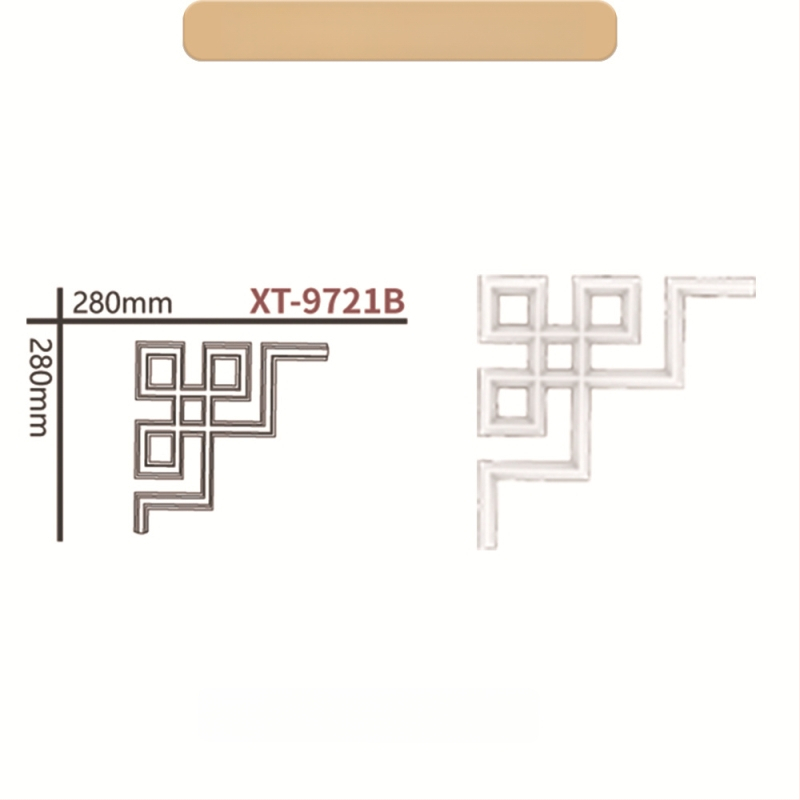 PU prancūziško stilių kampinis dekoratyvinis juostelė gyvenamajam kambariui ir TV sienos rėmui (Modelis 9721, reljefinė tekstūra)