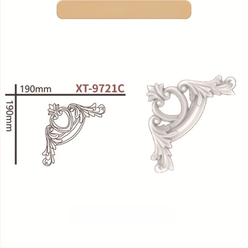 PU prancūziško stilių kampinis dekoratyvinis juostelė gyvenamajam kambariui ir TV sienos rėmui (Modelis 9721, reljefinė tekstūra)