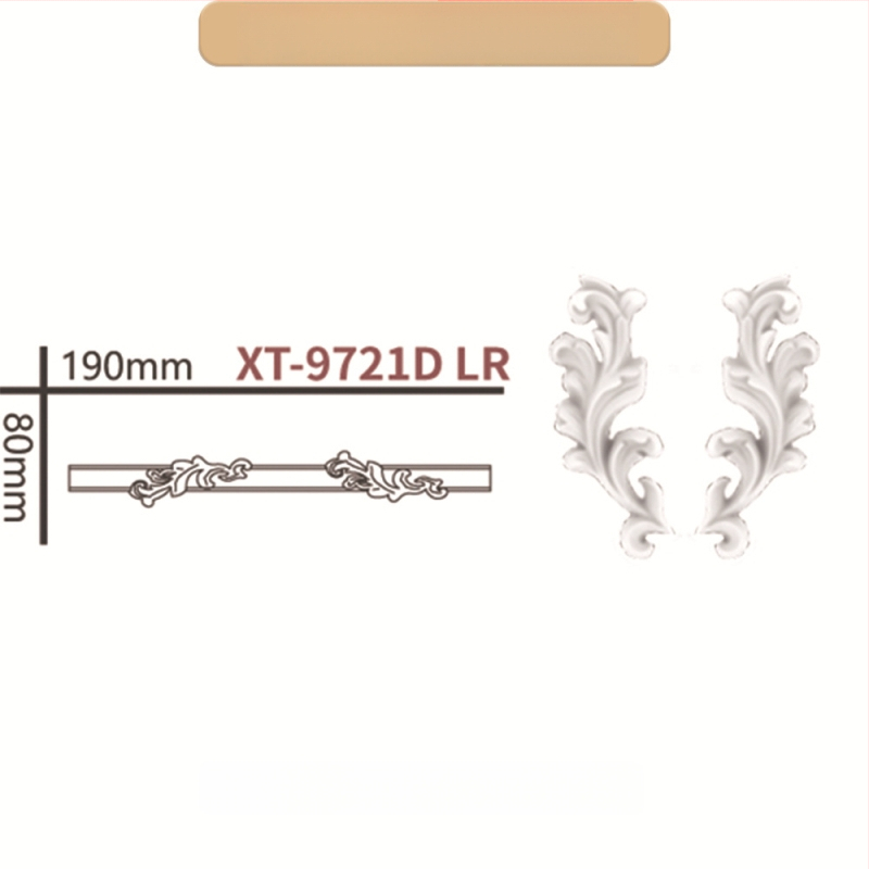 PU prancūziško stilių kampinis dekoratyvinis juostelė gyvenamajam kambariui ir TV sienos rėmui (Modelis 9721, reljefinė tekstūra)