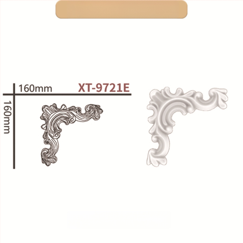 PU prancūziško stilių kampinis dekoratyvinis juostelė gyvenamajam kambariui ir TV sienos rėmui (Modelis 9721, reljefinė tekstūra)