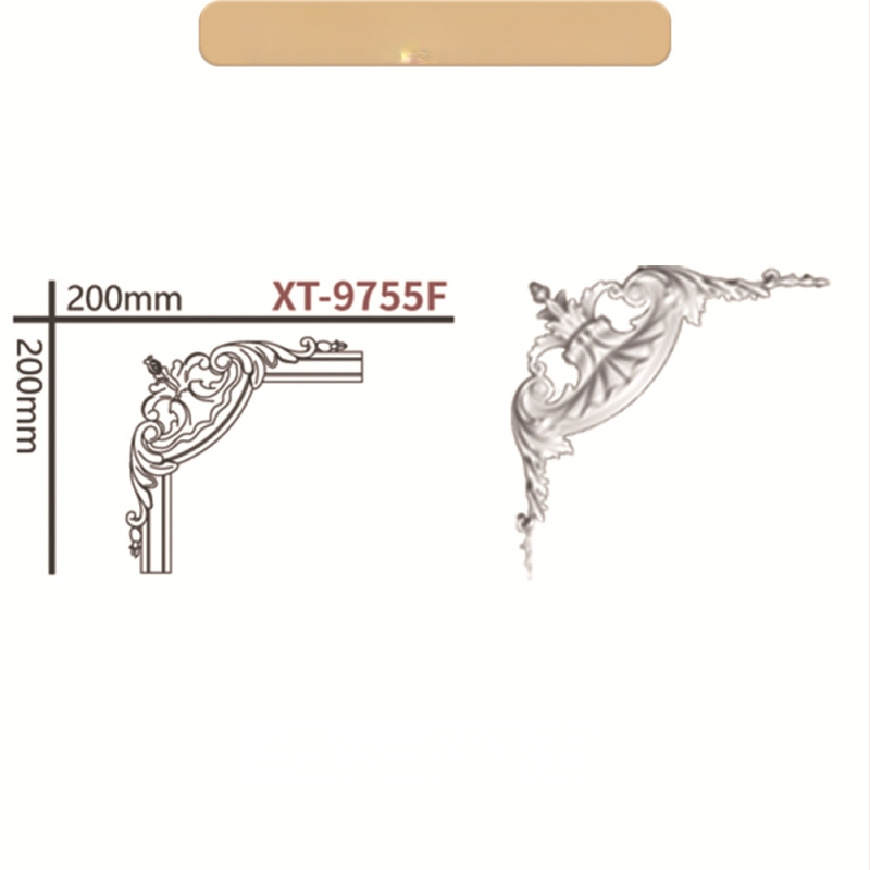 PU prancūziško stilių kampinis dekoratyvinis juostelė gyvenamajam kambariui ir TV sienos rėmui (Modelis 9721, reljefinė tekstūra)