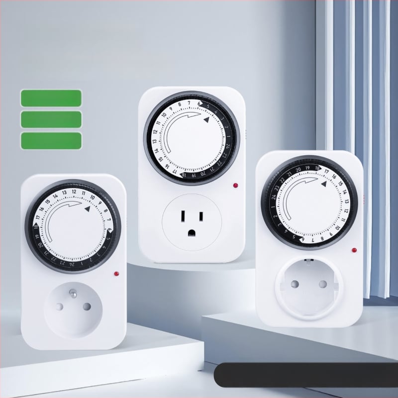 Fan qin 24H mechaninis laikmatis kištukui su apsauga nuo perkrovos ir automatinį maitinimo išjungimą (CE)