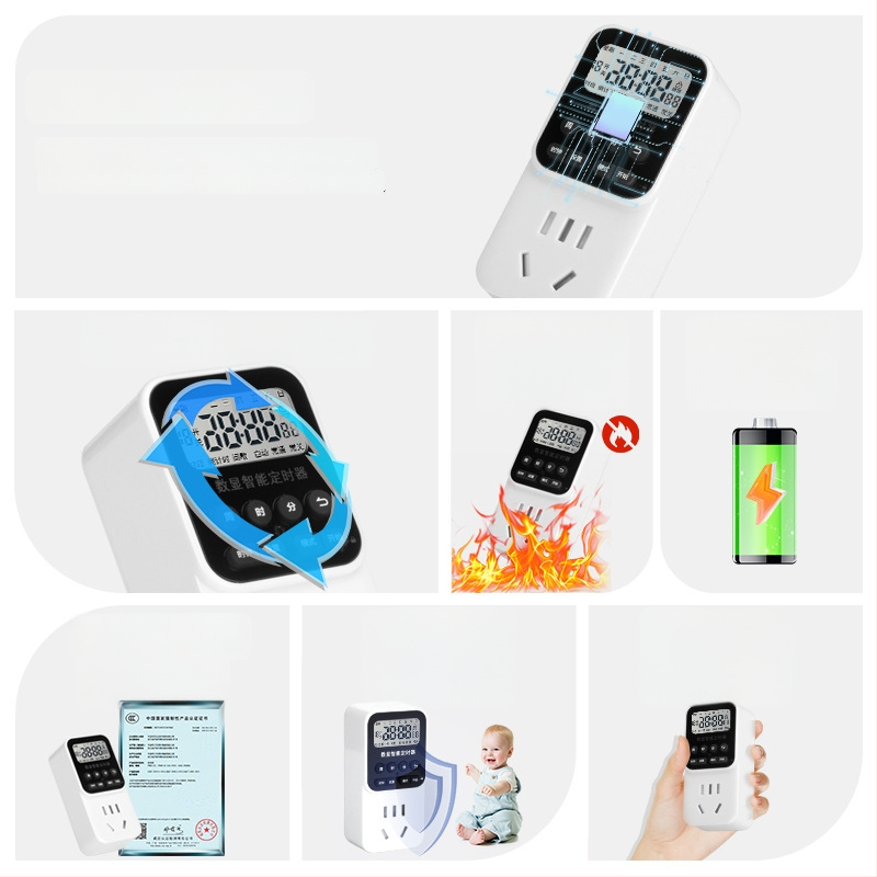 Išmanioji laido lizdą su laikmačiu, automatinis išjungimas, laikmačio valdymas EV įkrovimui, 24 valandų ciklas • Prekės ženklas: voampere • CCC sertifikuotas • Laikmačio funkcija