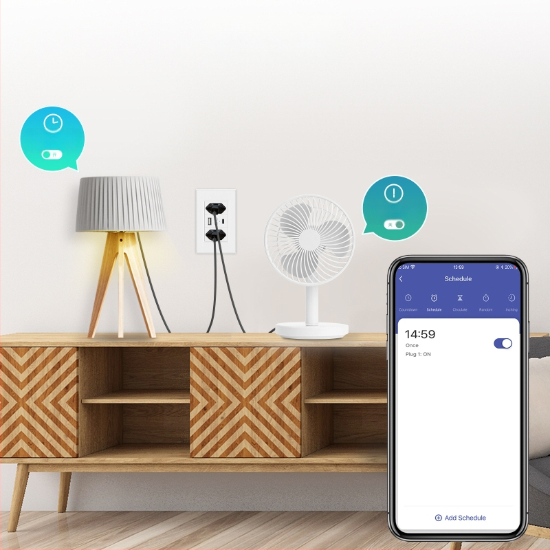 WiFi išmanioji sieninė lizdė su Brazilijos standartu, USB-C ir USB 5V2A