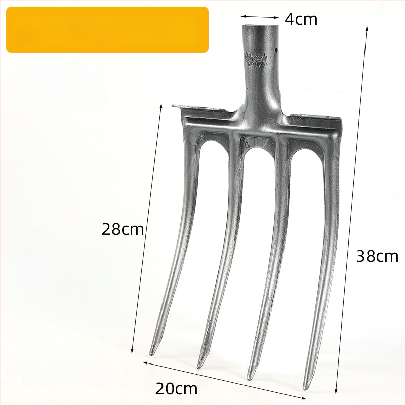 Dirvos purenkimo šakutė su keturiais dantimis, mangano plienas