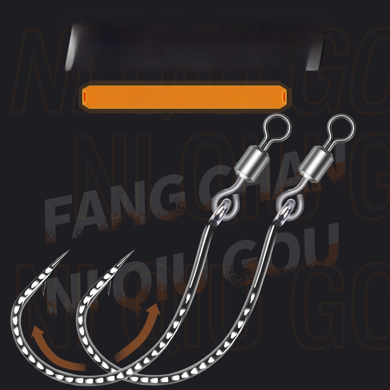 Zivju āķis ar figūras astes gredenu, griežas invertētais dizains, modelis 8003, piemērots upēm, ezeriem un okeāniem